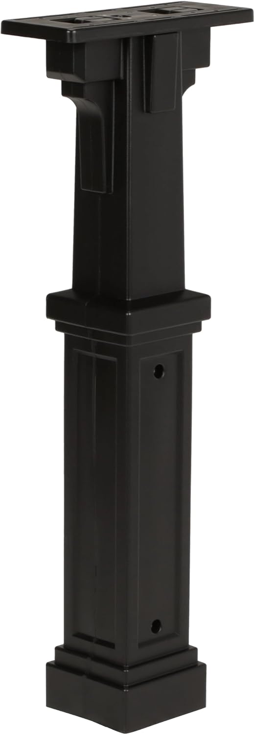 Grand Haven Plastic Mailbox Post, Compatibility Code A, B, C, D, GHP00BAM, Black | Heavy-duty post with