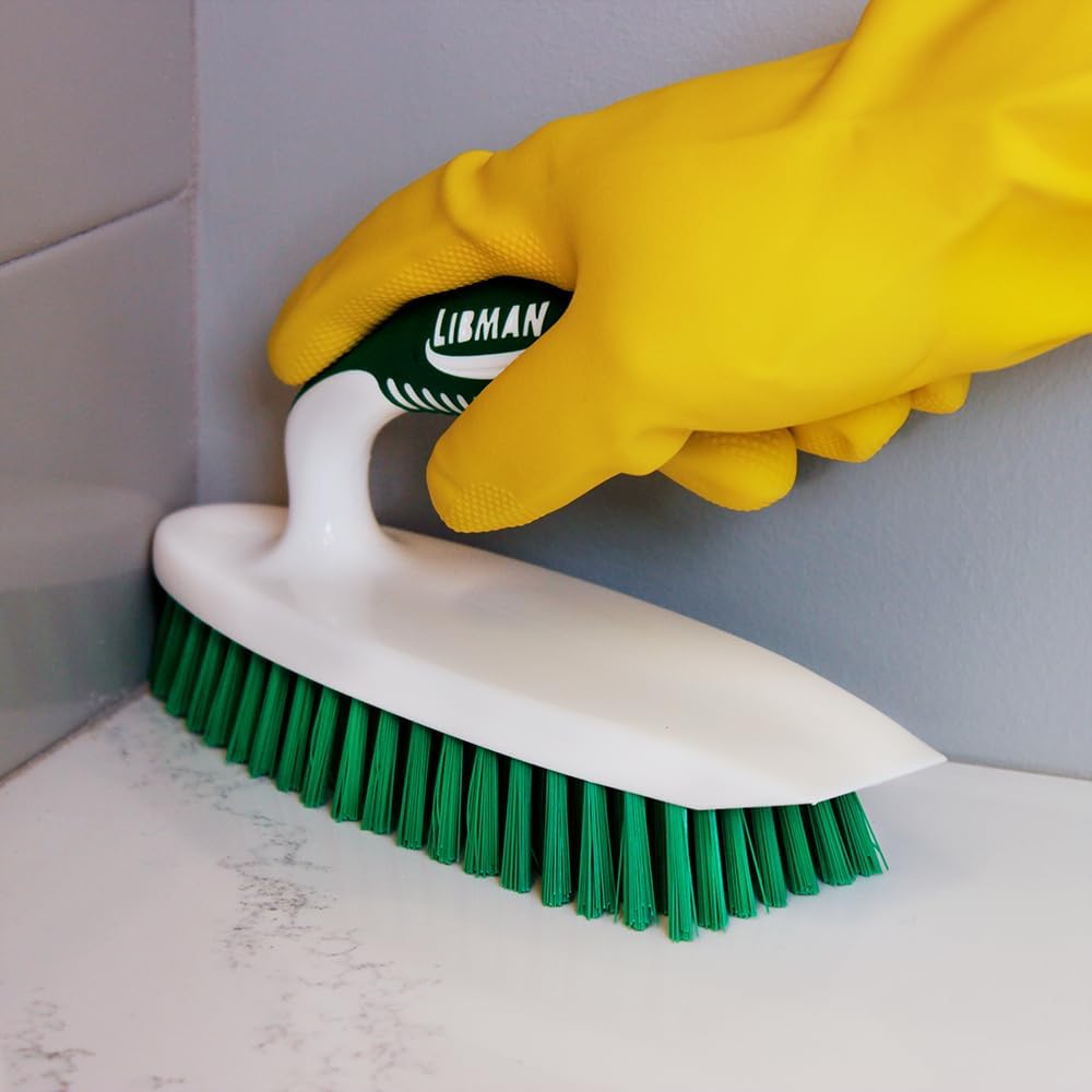 Libman Heavy Duty Scrub Brush Kit | Cleaning Brushes for Household Use | Tub Scrubber | Easy Grip Scrub Brush | Big