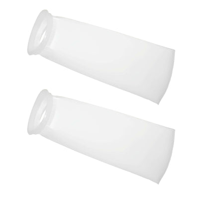 2-Pack 4 Inch Ring Filter Socks, 4"x15" Thick Mesh Felt Filter Bags (10 Micron) with Plastic Ring