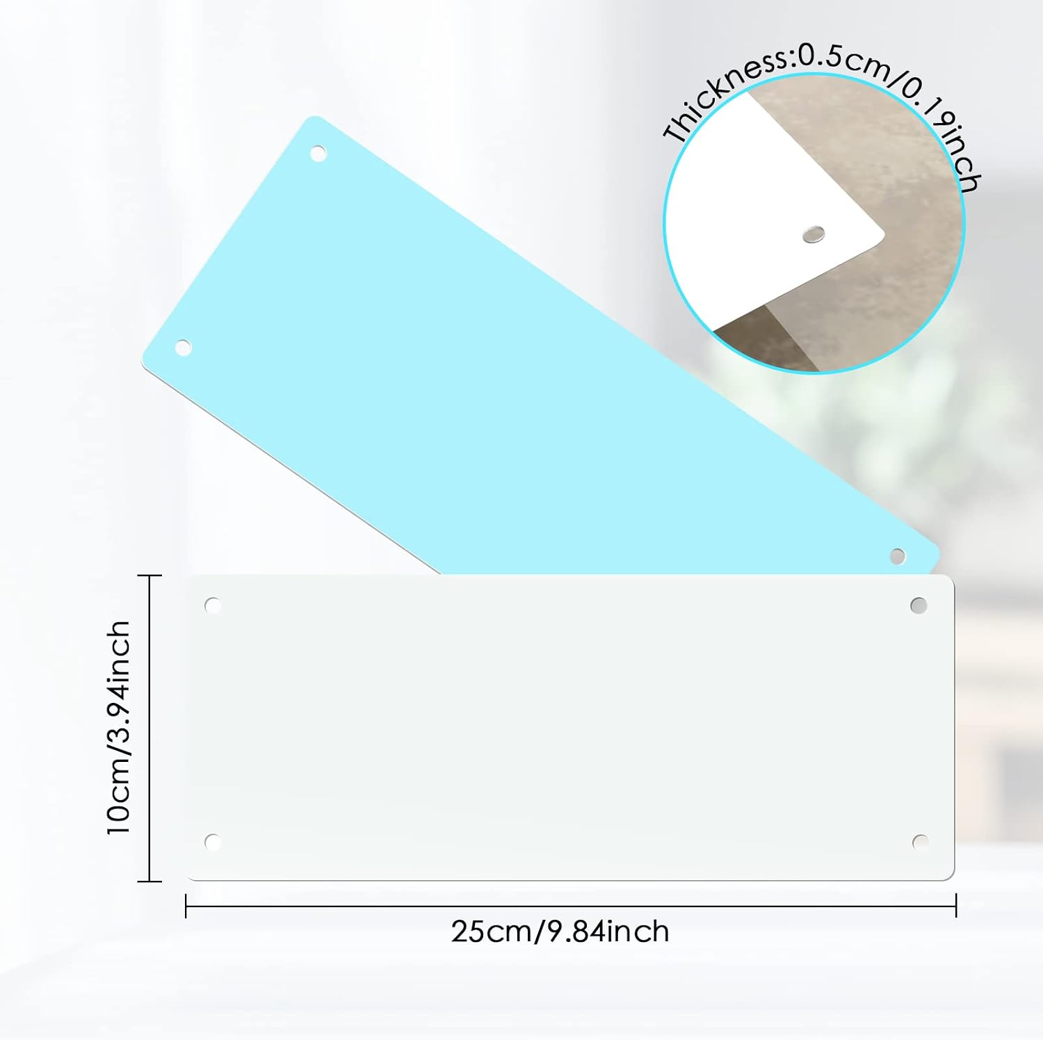 Blank Aluminum Sign - Sign Blanks - White - 9.84" Height, 3.94" Width, Aluminum - Pack of 4 (9.84 X 3.94inch, white)