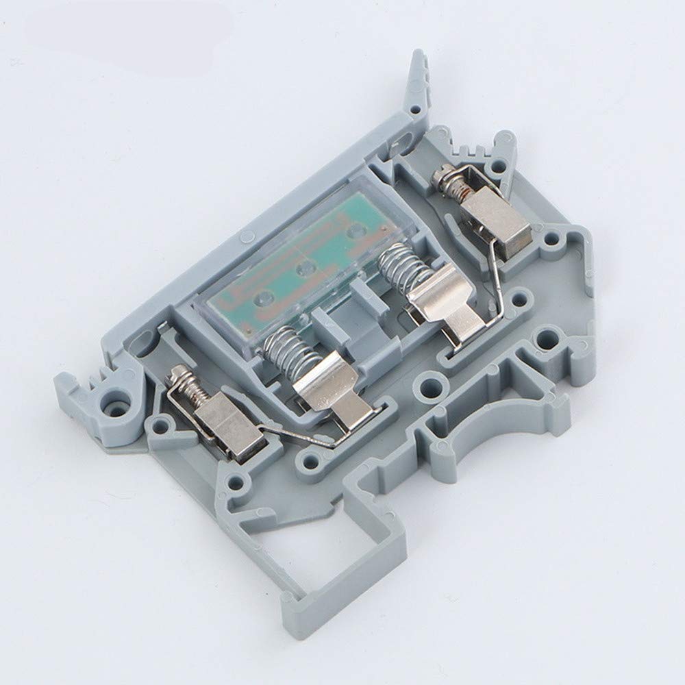 5pcs UK5-HESI (UK5RD) LED indicated DIN Rail Fuse Holders Disconnect Terminal Blocks Screw Clamp DC 24V - Gray