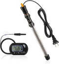 300W Adjustable Knob Aquarium Heater Submersible Fish Tank Heater with Digital Thermometer for Saltwater and