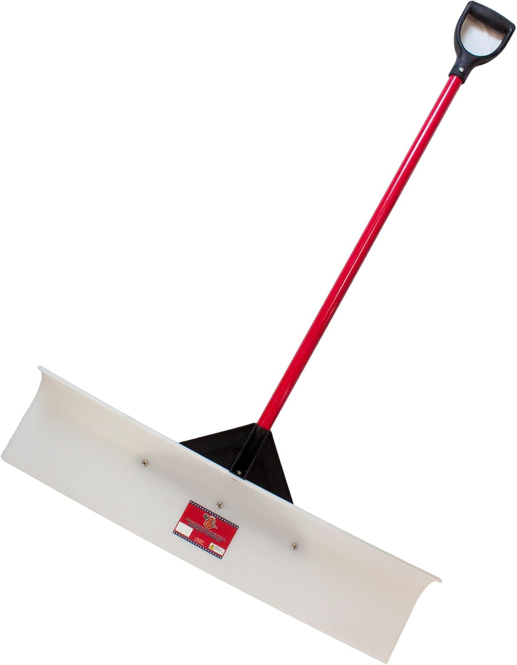 Heavy Duty Snow Pusher - High Molecular Weight Snow Plow with Fiberglass D-Grip Handle, Large Shovel Pusher for