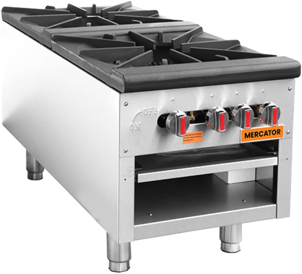 2-Burner Commercial Gas Stock Pot Range, 180,000 BTU