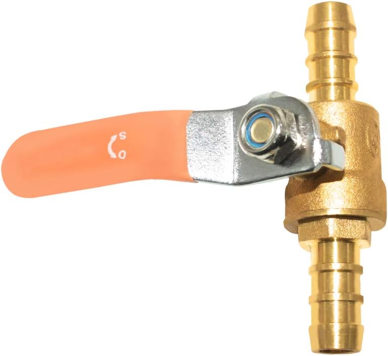 Hooshing 2 Pack 1/2" Hose Barb Brass Mini Ball Valve Shut Off Valve & Clamp