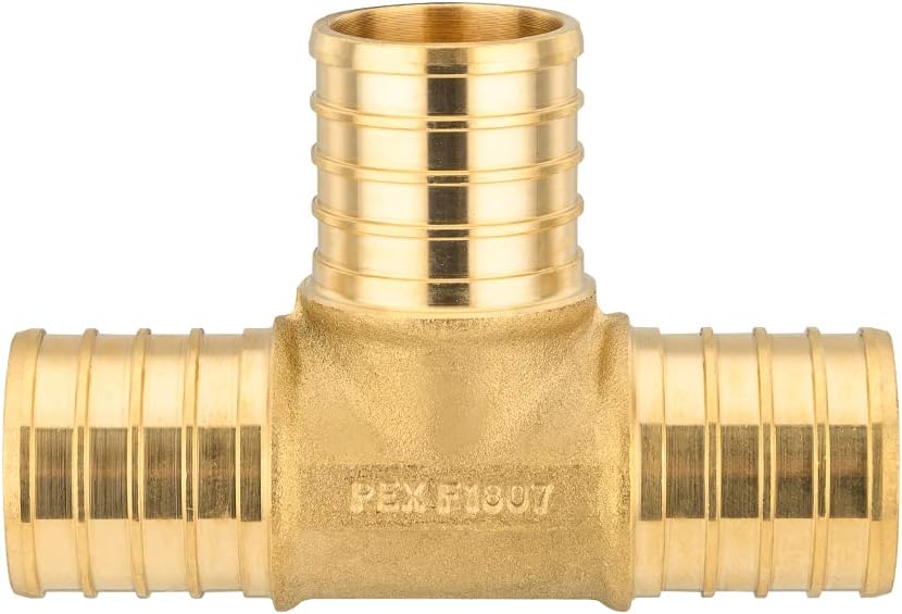 2-PACK EFIELD Pex 1"Tee Brass Crimp Fitting(PEX1807073-2)