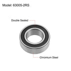 uxcell 63005-2RS Deep Groove Ball Bearings 25mm x 47mm x 16mm Double Sealed Chrome Steel Z2 ABEC1
