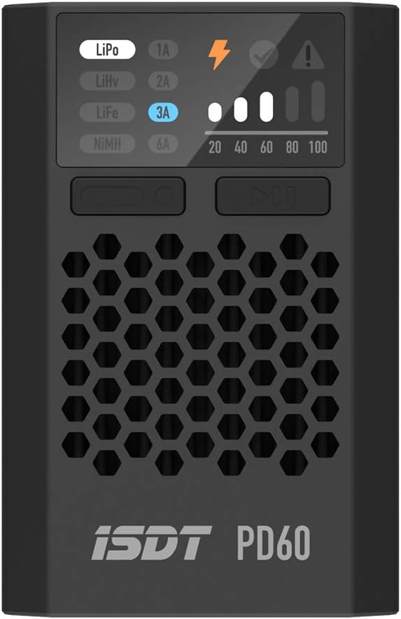 PD60S XT60 Connector 60W 6A Battery Balance Charger Type-C Input for 1-4S Lipo Battery，Life, Lilon, LiHv/Pb/NiMH