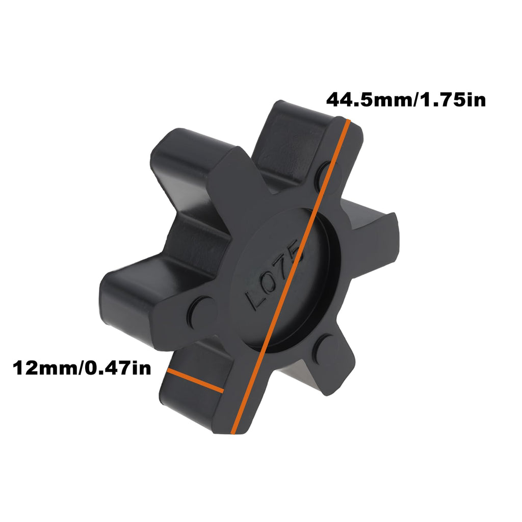 eMagTech 4PCS L075 Solid Jaw Coupling Elastomer Spider Insert NBR Rubber 44.5x12mm for Pumps Fans Motors
