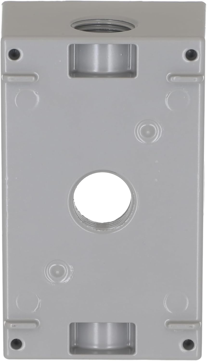 Hubbell-Bell 5323-0 Single Gang Weatherproof Outlet Box, Gray