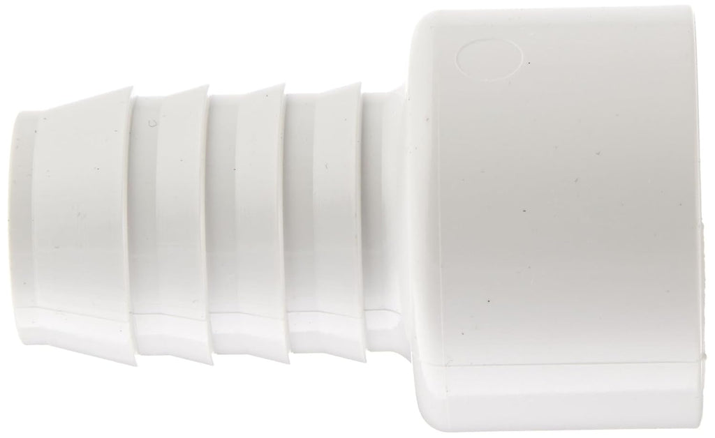 Spears 474 Series PVC Pipe Fitting, Adapter, Schedule 40, White, 1"Barbed x 1" Socket