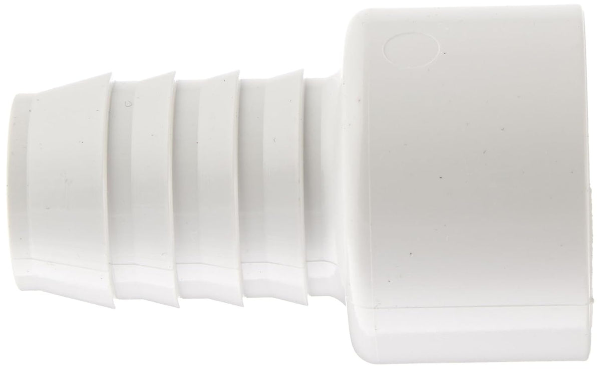 Spears 474 Series PVC Pipe Fitting, Adapter, Schedule 40, White, 1"Barbed x 1" Socket