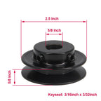 AK25 Single Groove Web Sheaves,2.5" OD 5/8" Bore V-Belt Sheave Cast Iron for V-Belt (5/8"Bore-2.5"OD, 1 Groove)