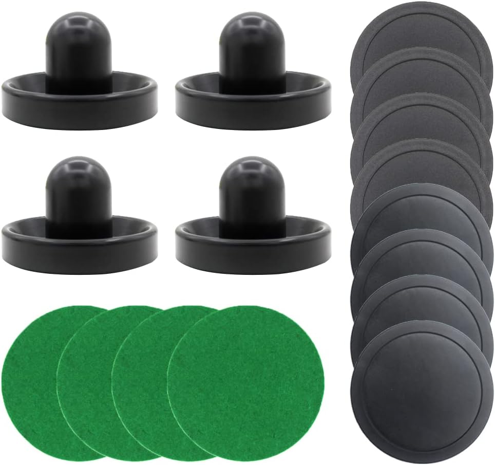 Air Hockey Pucks and Paddles,Black Air Hockey Puck Pusher,Goal Handles Paddles Replacement Accessories for Game
