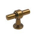 10 Pack Antique Brass Cabinet Knobs 1.46 Inch(37mm) Single Hole Cabinet Handles Rectangle Drawer Knobs and Pulls for