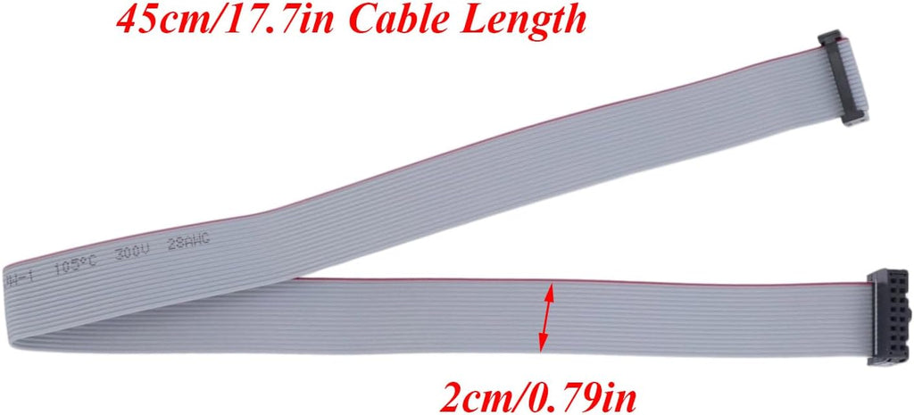 Antrader 16-Pin IDC Connector Flat Ribbon Cable,45cm/17.7in Length 6 Pieces