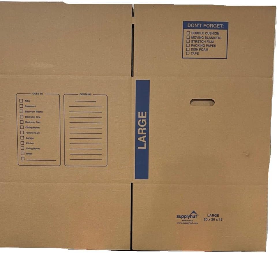 20 - Pack Large Cardboard Moving Boxes 20x20x15 32 ECT With Handles
