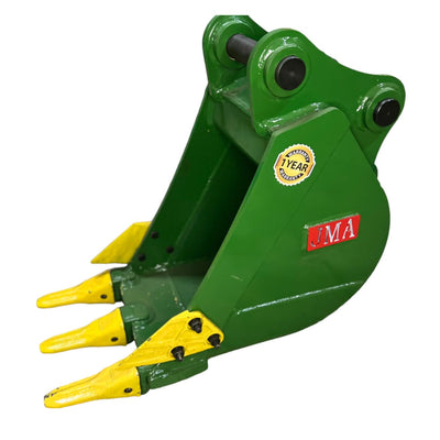 JMA Trenching Bucket 12" GP, Heavy-Duty Mini Excavator Attachment, 3–4.5 Ton 40mm Pins, 3 Teeth, 2 Side Cutters-AR400 Steel CAT303BGP12, Precision Trenching Tool