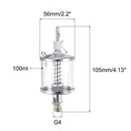 uxcell Needle Valve Type Oil Cup G1/4 Thread 100ml Sight Gravity Drip Feed Oiler
