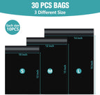 3 Size Poly Mailers 30 Pcs, Black Shipping Bags, Self-sealing Packaging Bag