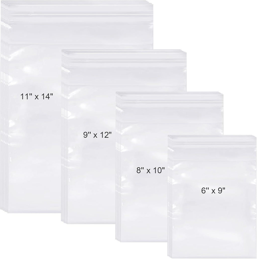 600 Pcs Cello Bags, 6'' X 9", 8'' X 10", 9'' X 12", 11'' X 14"