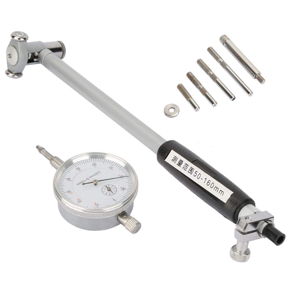 Hilitand Dial Bore Gauge Set Range 50-160mm 1.96-6.3 Inch Diameter Indicator Measuring Engine Cylinder Tool Kit with Case