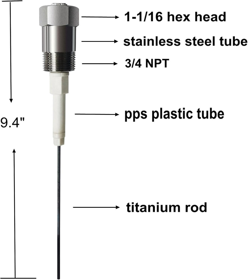 Powered Anode Rod Titanium Electrical Anode Rod for Hot Water Heater Tank