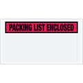 PL446 Panel Face Envelope, "Packing List Enclosed", 5-1/2" Length x 10" Width, Red (Case of 1000)