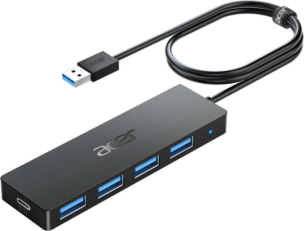 USB Hub 4 Ports, Multiple USB 3.0 Hub, USBA Splitter for Laptop/PC 4FT