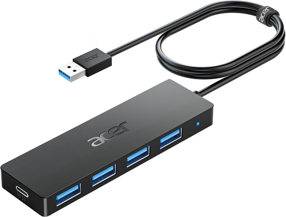 USB Hub 4 Ports, Multiple USB 3.0 Hub, USBA Splitter for Laptop/PC 4FT