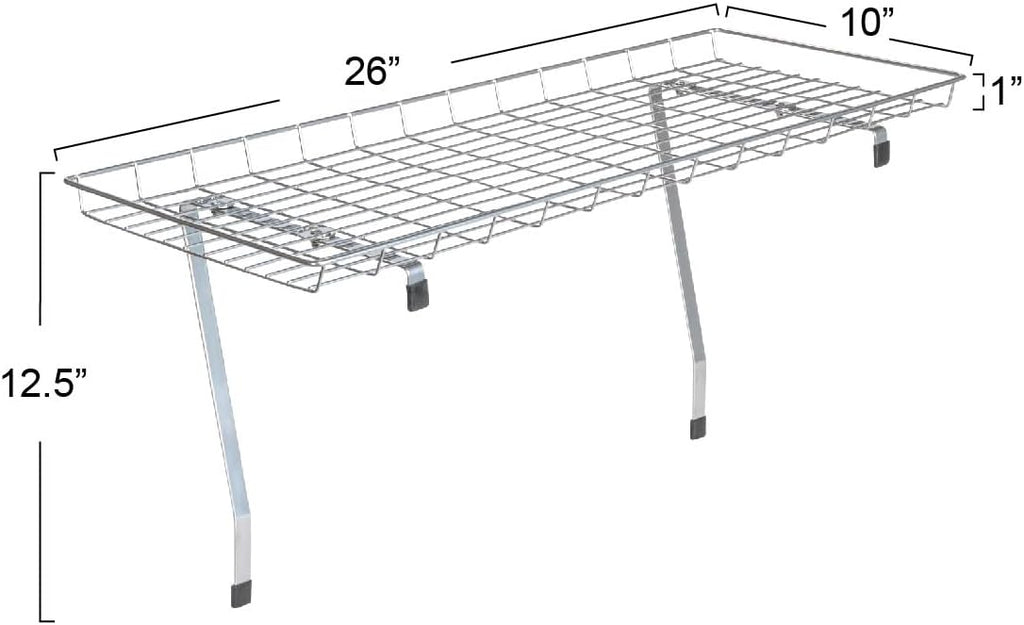 Rear Display Over-The-Washer Storage Shelf to Organize and Store Laundry Room Supplies, Silver