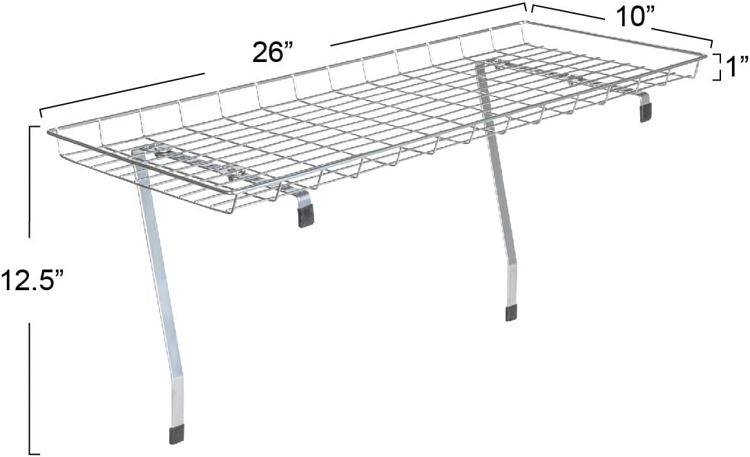 Rear Display Over-The-Washer Storage Shelf to Organize and Store Laundry Room Supplies, Silver