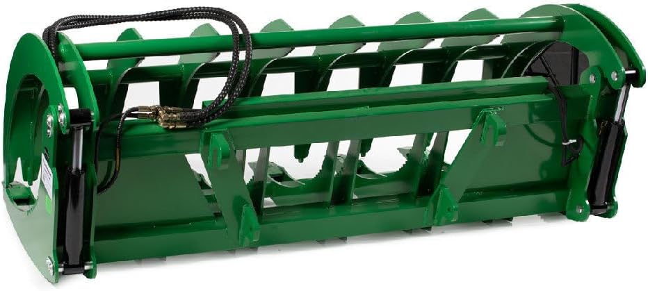 Extreme Root Grapple Rake Attachment, Global Euro Connection, Heavy-Duty Rake Attachment, Twin 3,000 PSI Cylinders