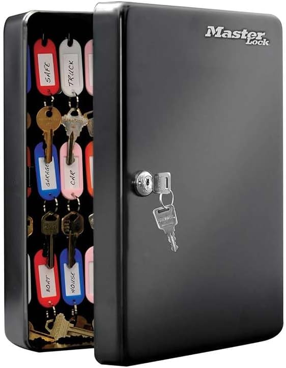 Key Cabinet [Wall Mounted] [50 Key Hooks] KB-50ML - Includes 50 Key Tags and Labels