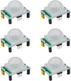 6pcs HC-SR501 High Sensitivity Human Infrared Sensing Module Pyroelectric Infrared Sensor Compatible with Raspberry Pi