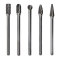Carbide Burr Set JESTUOUS 1/4 Inch Shank Dia Extended Long Double Cut 5pcs