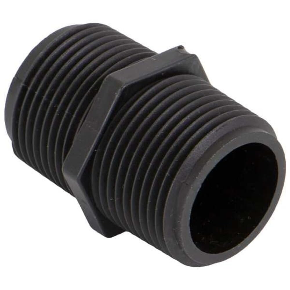 Banjo NIP100-SH Polypropylene Pipe Fitting, Short Nipple, Schedule 80, 1" NPT Male, 2" Length