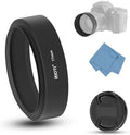77mm Lens Hood, Oxidation Matte Anti Reflective Treatment, Aluminum Alloy, with 1 * 82mm Lens Cap, Compatible with