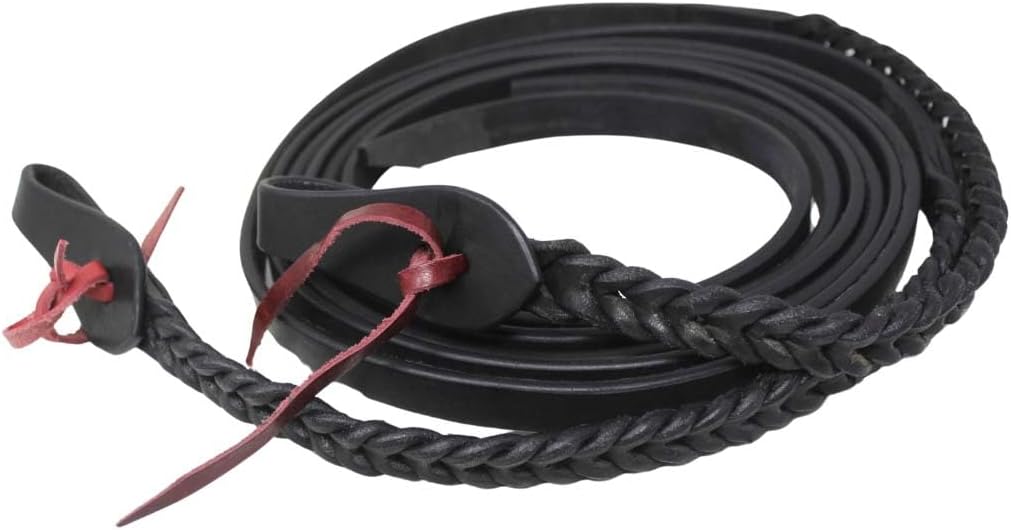 Horse Western 8 Feet Leather Braided Leather Split Reins 66RT49