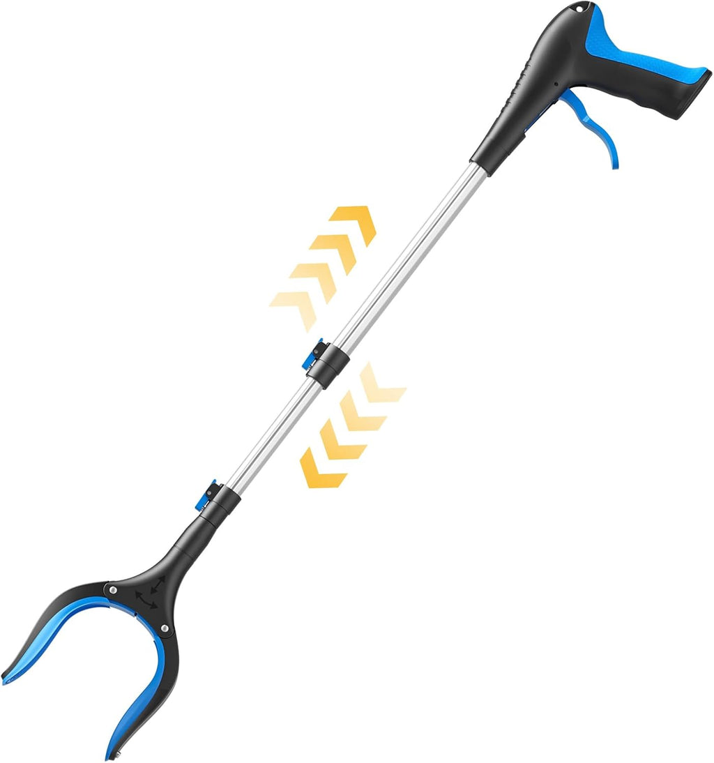 Telescopic Grabber Reacher Tool, 5-Level Adjustable Length (23'' to 41'') - Trash Claw Gripper, Pickup Stick for