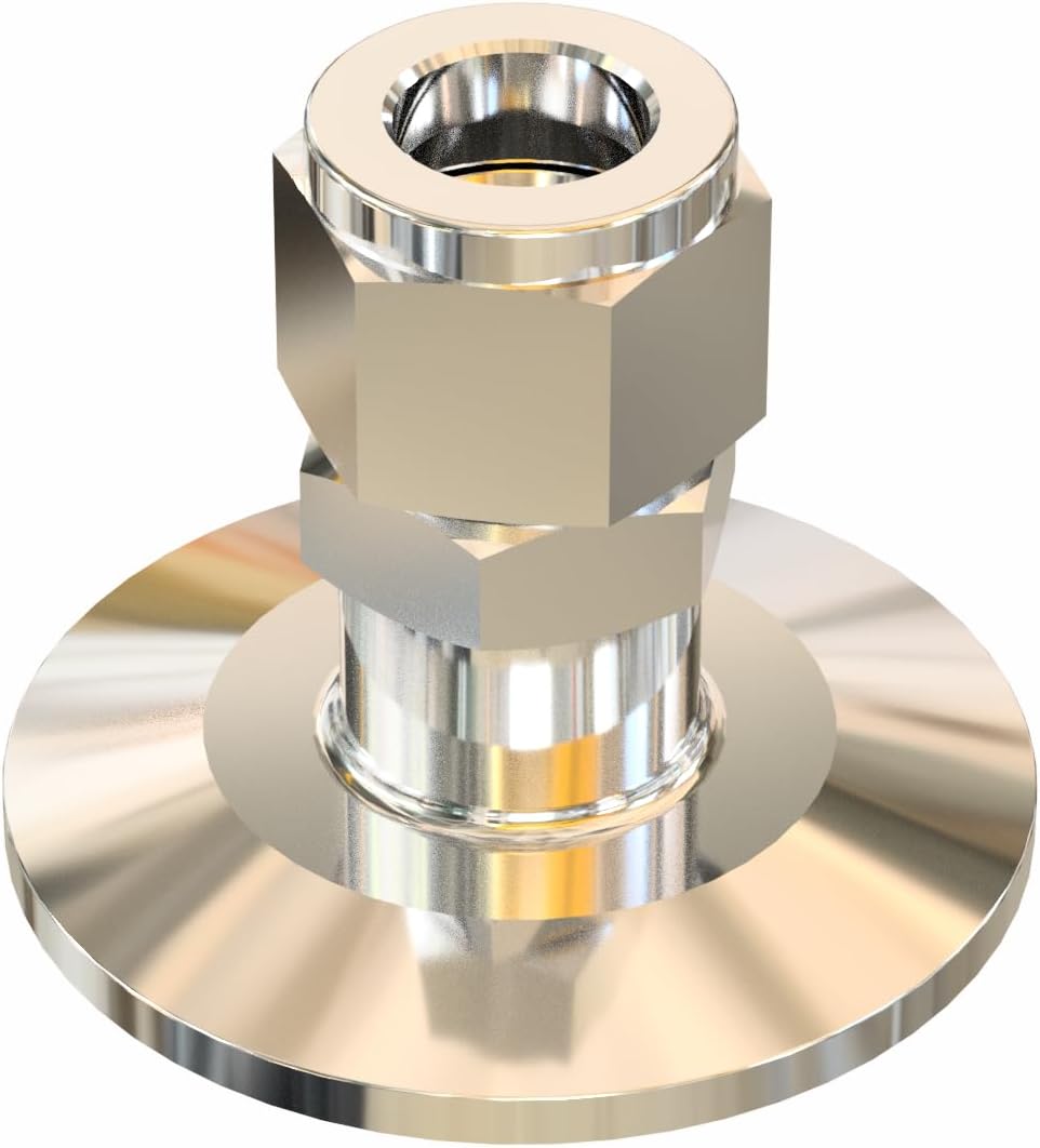 bmotiontech 1/2" double ferrule to KF40 Flange Adapter Compression Fitting Double Ferrule (1/2" double ferrule compression to KF40)