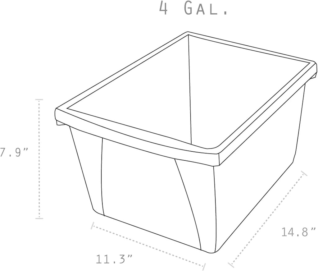 4 Gallon (15L) Recycle Bin, 14.8 x 7.87 x 11.25 Inches, Blue (61505A06C)