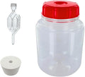 1 Gallon (PET) Wide Mouth Fermonster Carboy with Airtight Lid | Includes #10 Drilled Stopper & Twin Bubble Airlock |