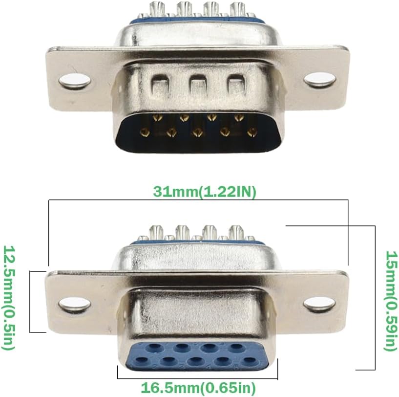 20PCS DB9 RS232 D-SUB Serial Solder Cup Connectors