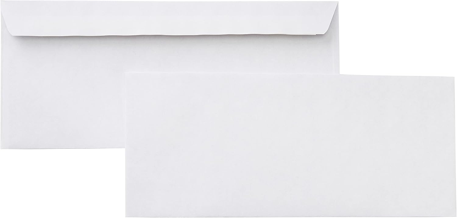 #10 Security-Tinted Self-Seal Business Envelopes for Documents, Privacy, Home & Office, White, 500-Pack