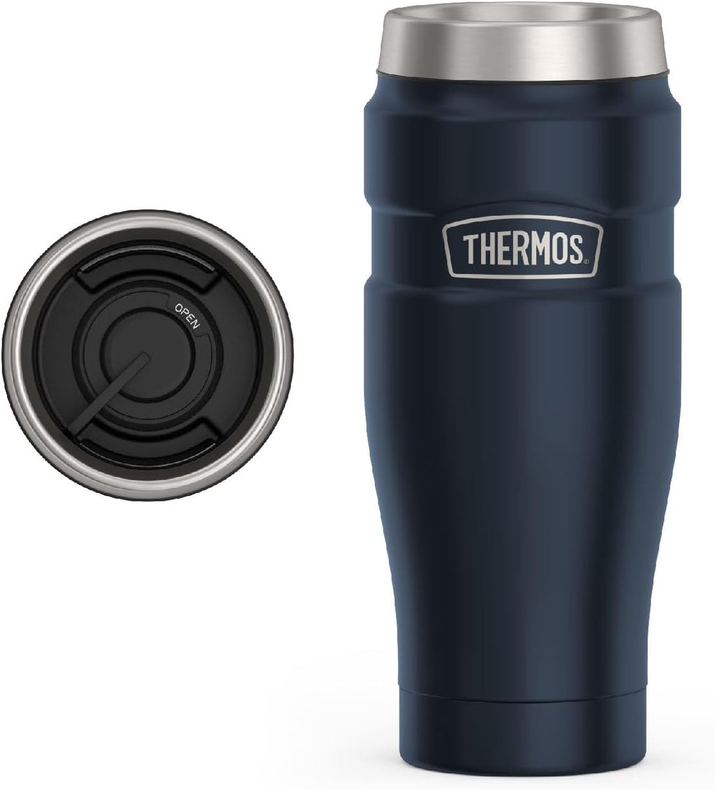 Stainless King Vacuum-Insulated Stainless Steel Tumbler - 16oz, Midnight Blue - Insulated Coffee Tumbler for Hot &