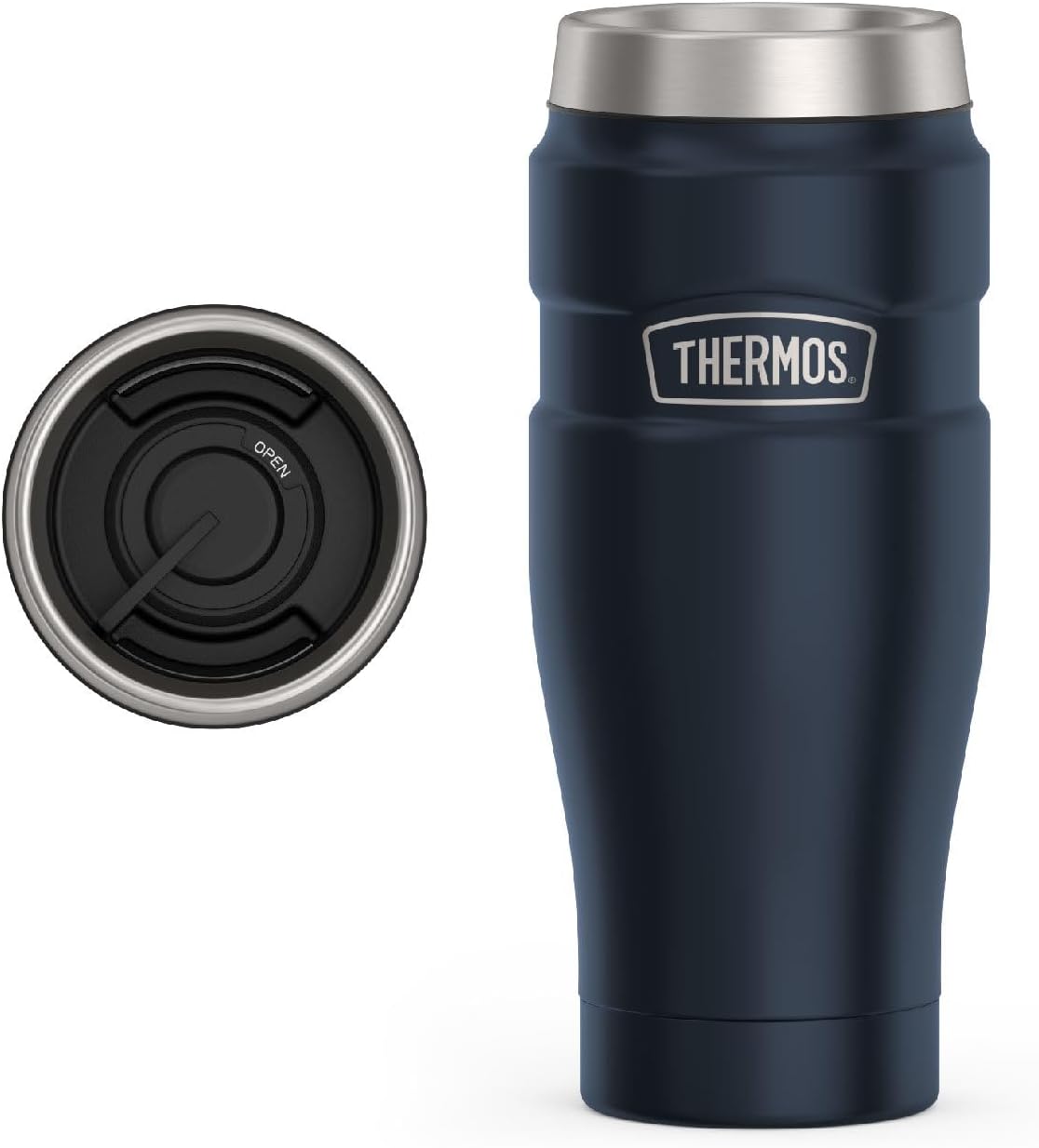 Stainless King Vacuum-Insulated Stainless Steel Tumbler - 16oz, Midnight Blue - Insulated Coffee Tumbler for Hot &