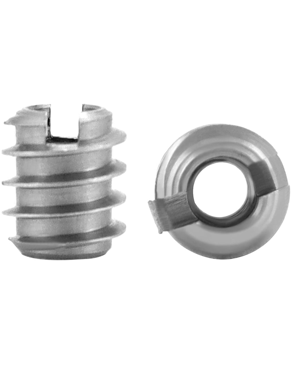 QWORK Stainless Steel Threaded Insert for Hard-Wood, 8-32 Internal Threads 20 Pack 0.375" Long Nut Inserts for Hardwoods, Softwoods, Plywood and Composites