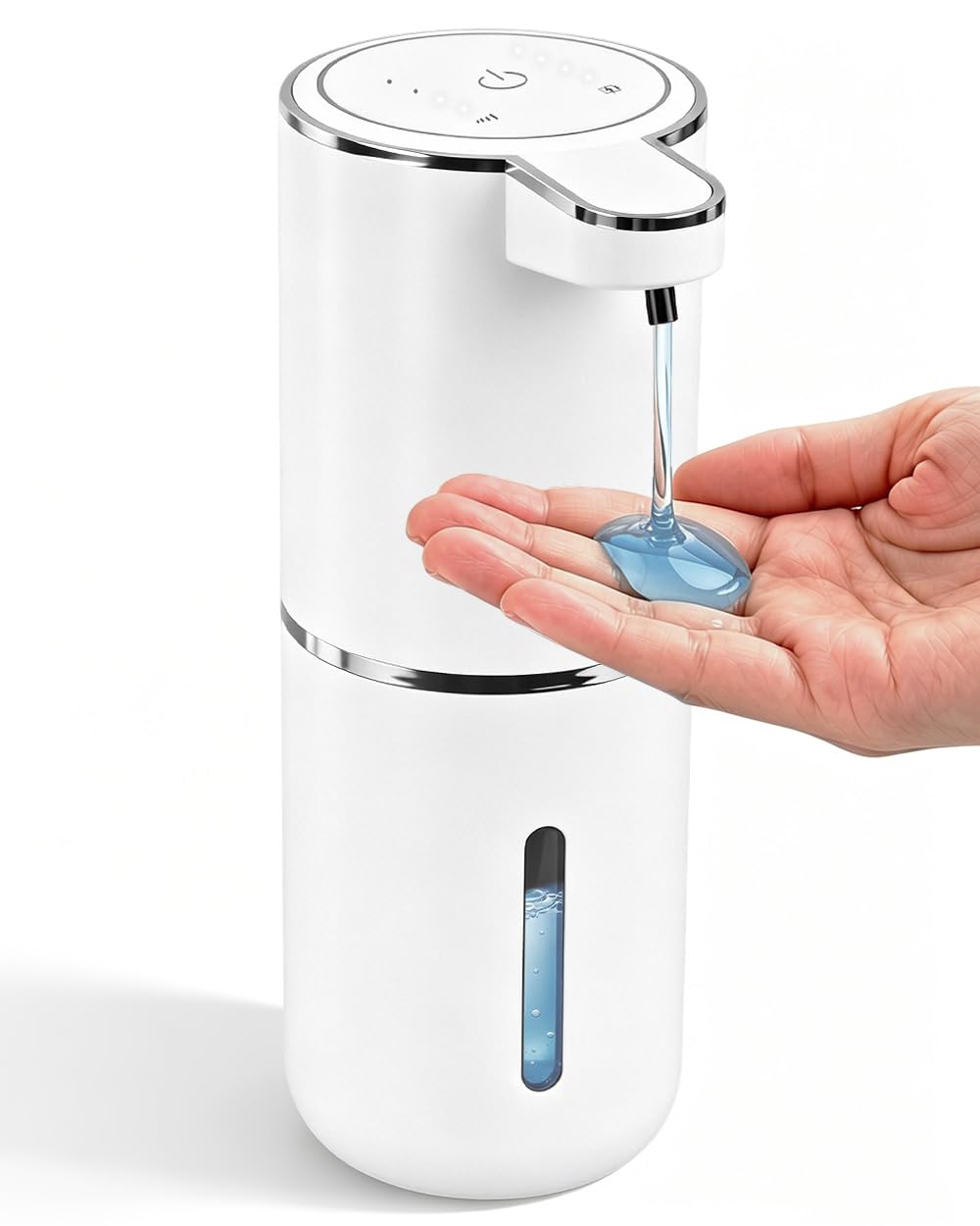 Automatic Soap Dispenser Touchless, USB Rechargeable Hand Soap Dispenser, 4 Adjustable Soap Levels, IPX5 Waterproof
