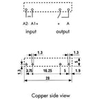FINDER 34.81.7.060.9024 1.5-24 V DC Output, 60V DC Input, Solid State PCB/Plug-in Relay, SPST-NO 2A